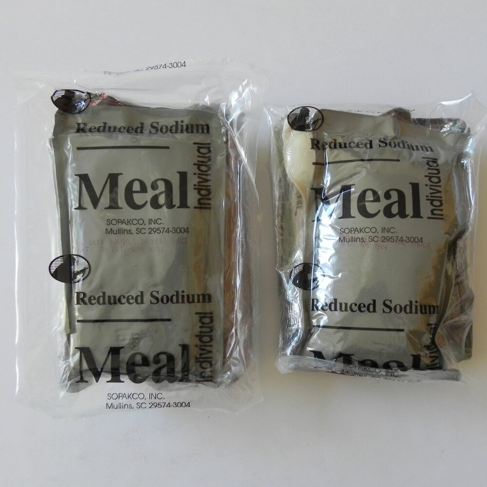 SOPAKCO Meals Lot of 2 Beef Ravioli and Spaghetti w/Meat Sauce